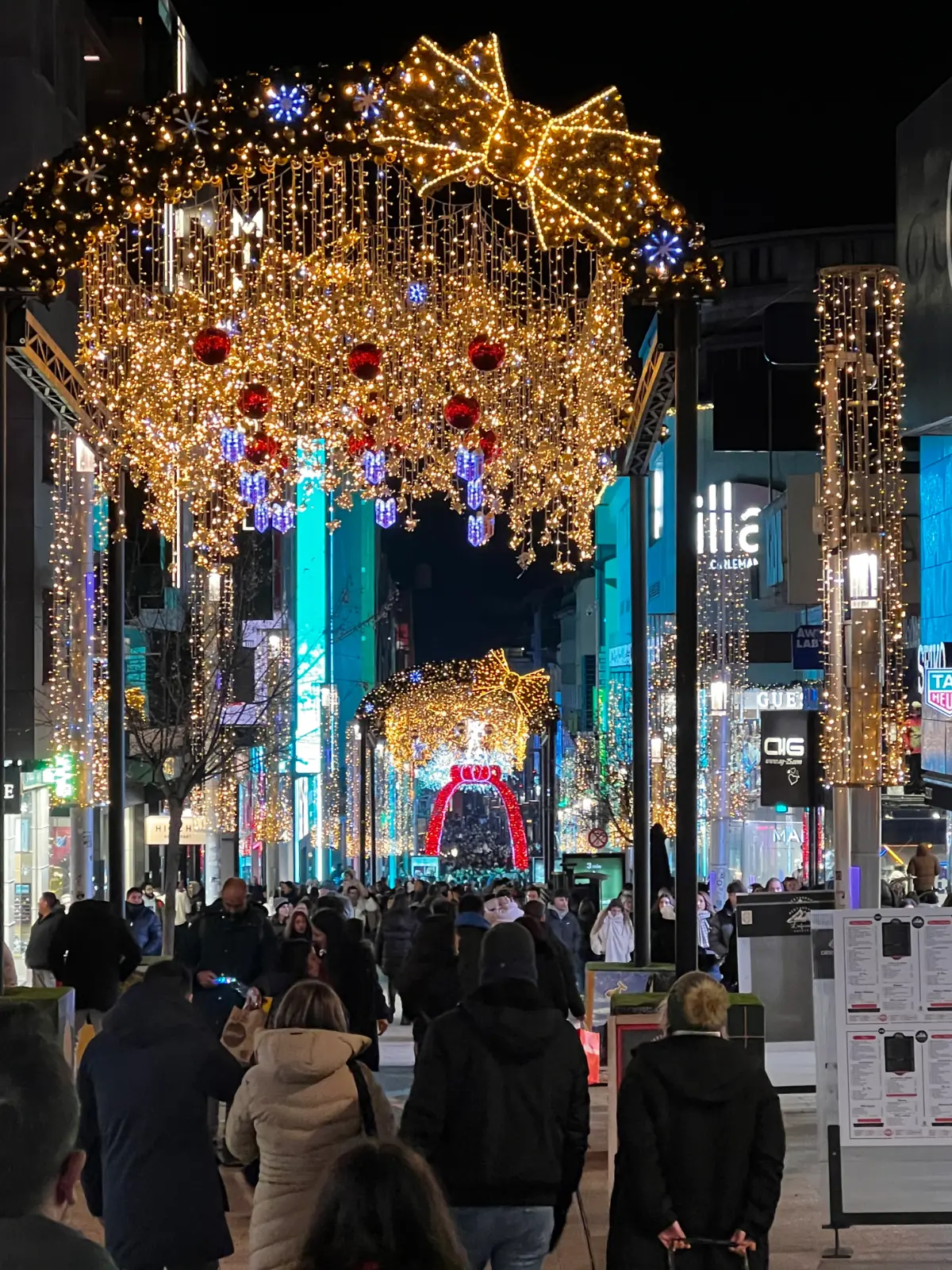 Carlemany Avenue Andorra Christmas shopping